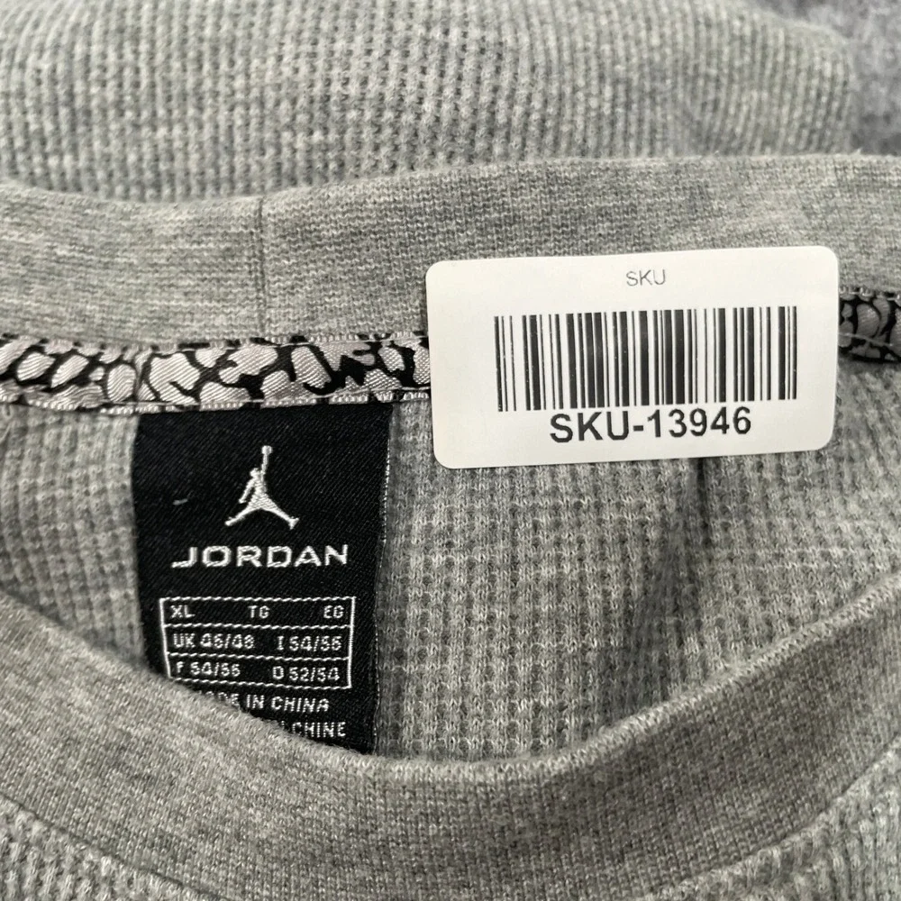 Jordan Mens Shirt XL Gray Long Sleeve Athletic Streetwear Knit Waffle Air